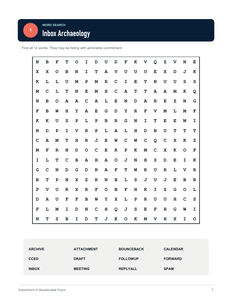 Sample word searches page from the book